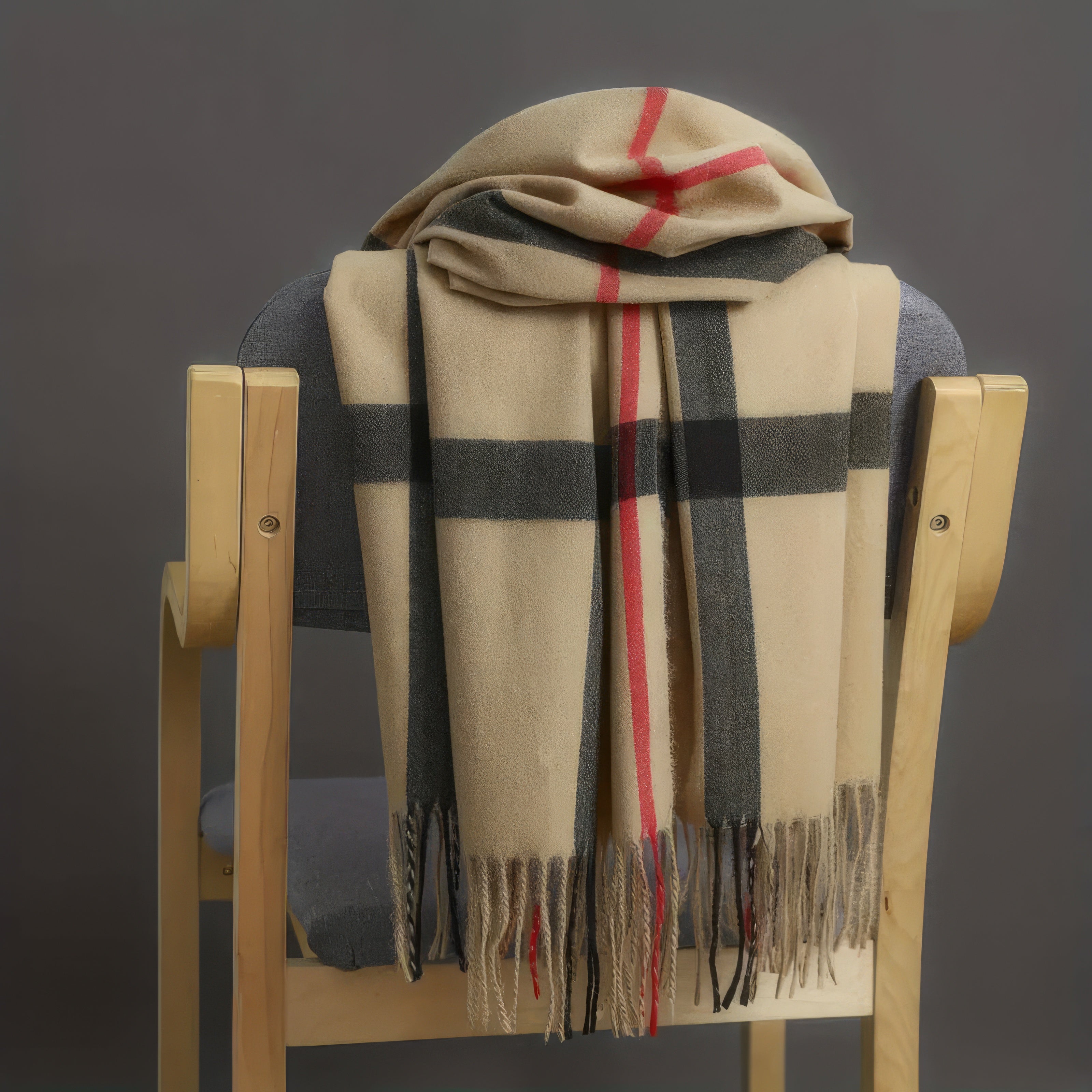 Frangia Plaid Scarf