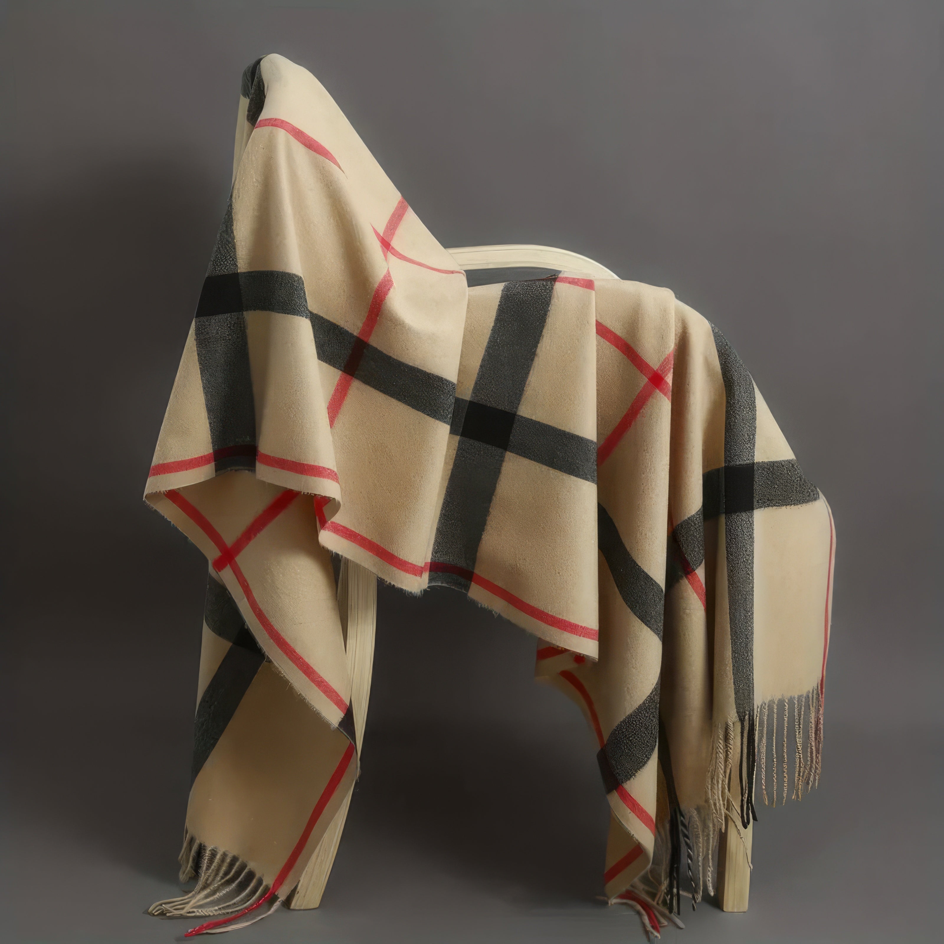 Frangia Plaid Scarf