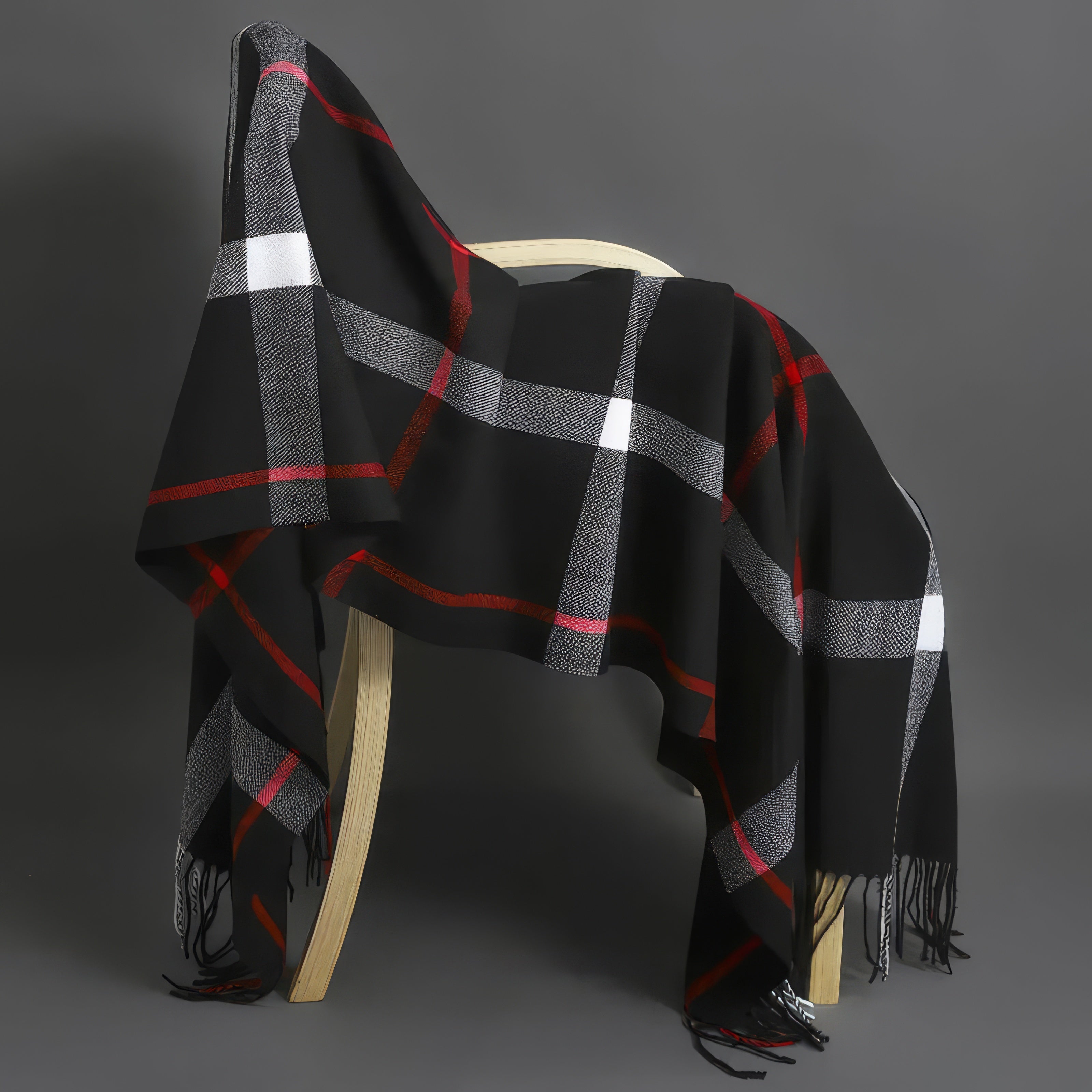 Frangia Plaid Scarf