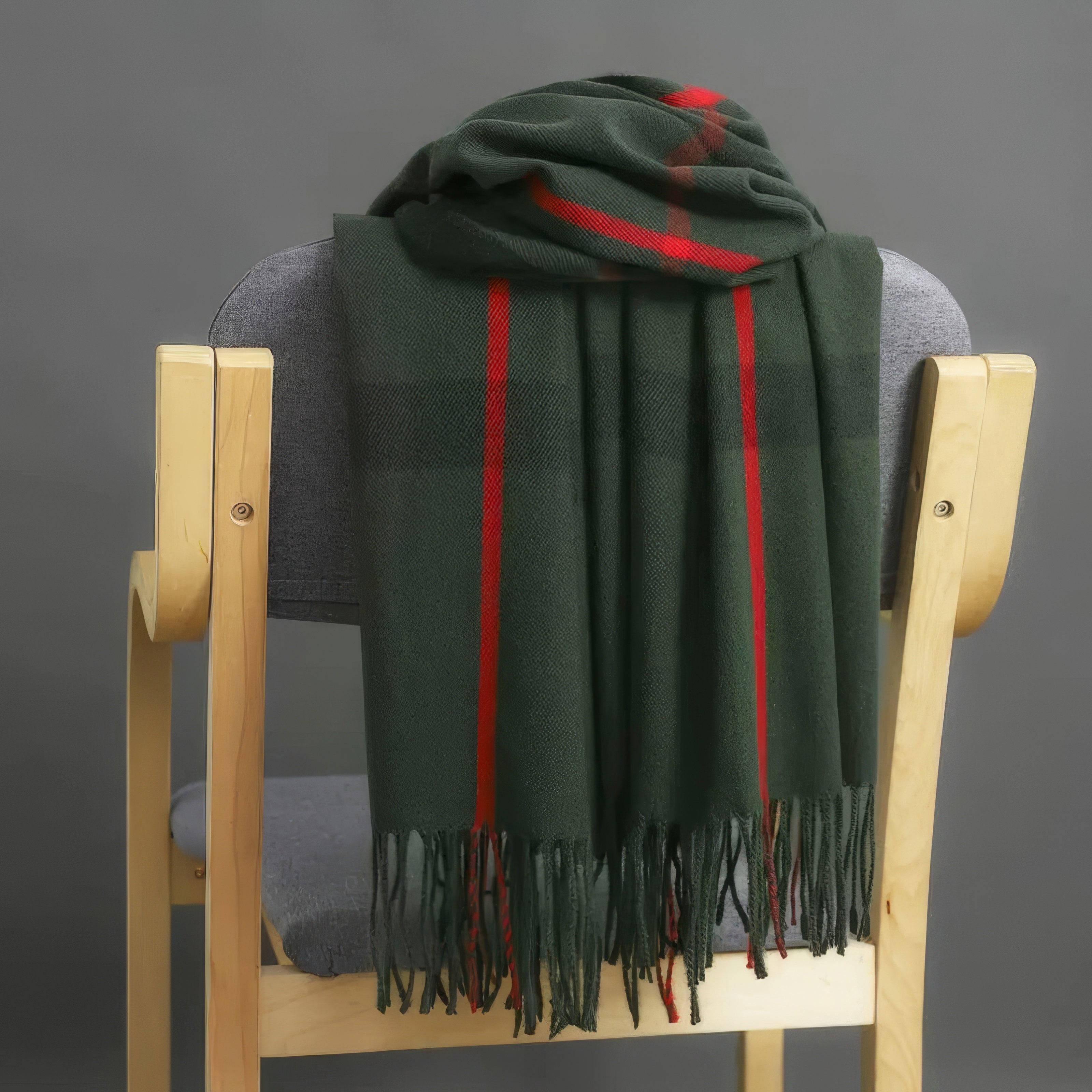 Frangia Plaid Scarf