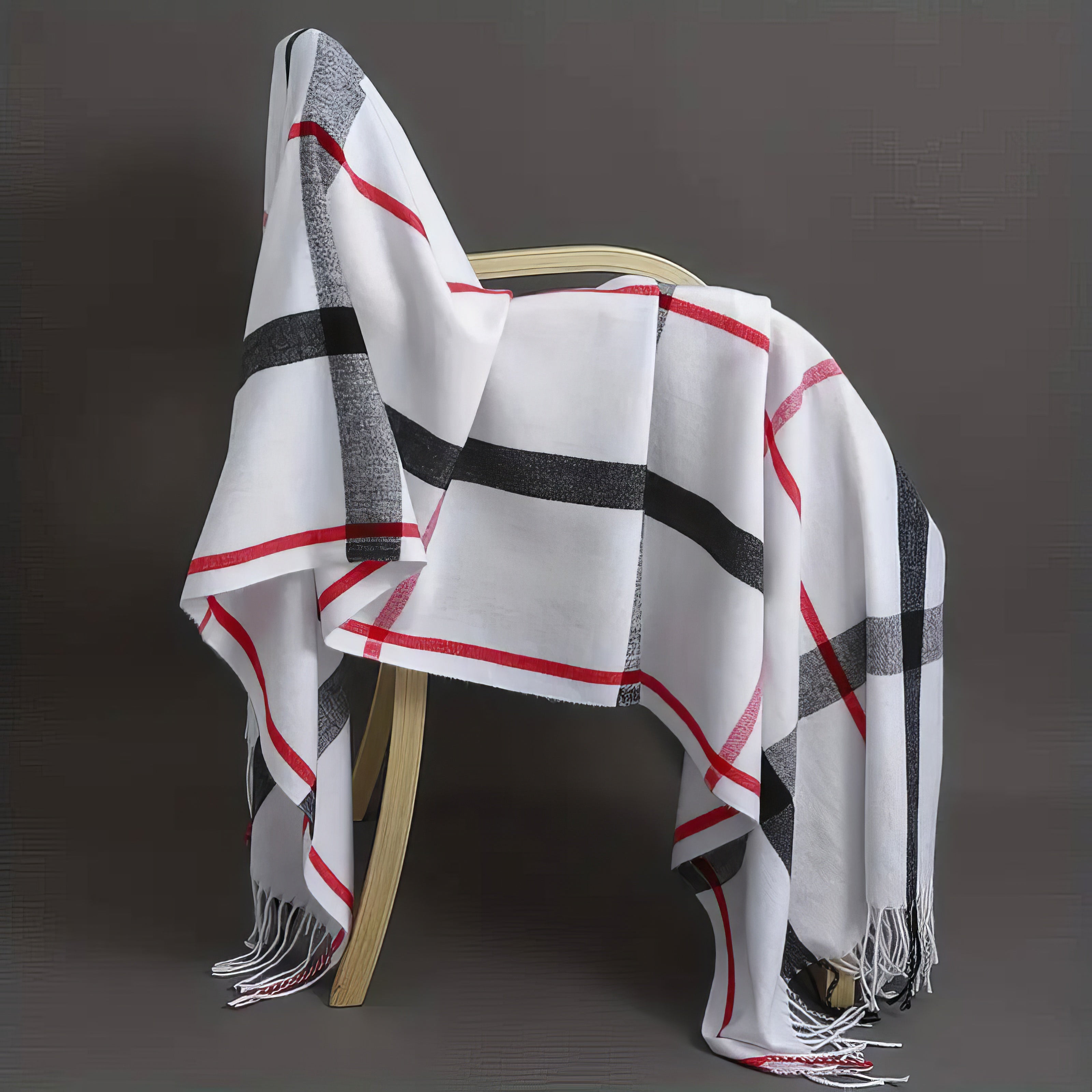 Frangia Plaid Scarf