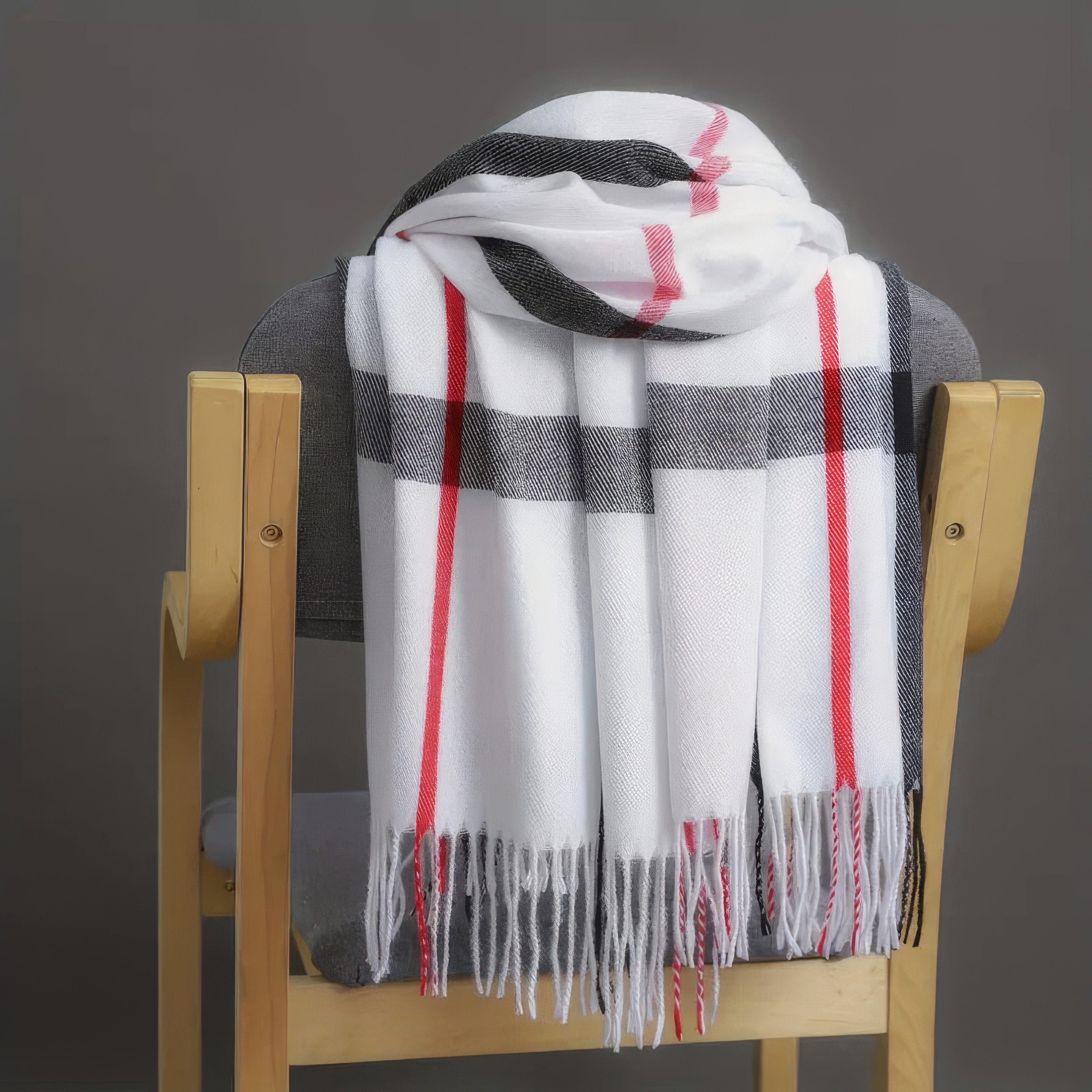 Frangia Plaid Scarf