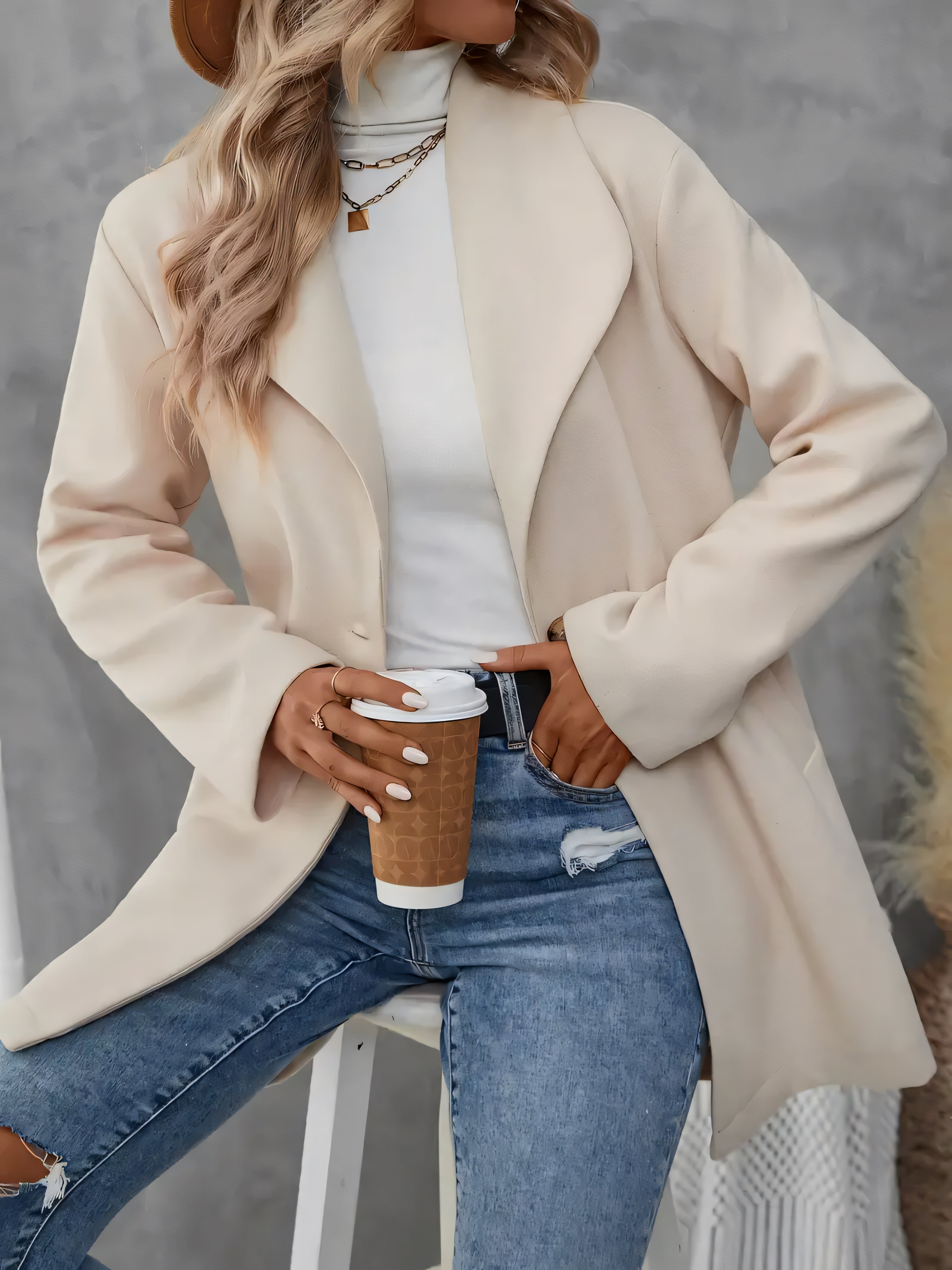 Elise Shawl Collar Wool Coat